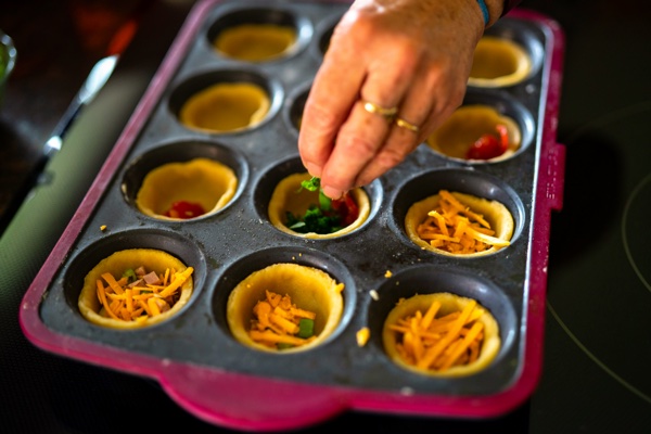  pie crust - photo of mini quiche recipe second step - Daybreak Farms