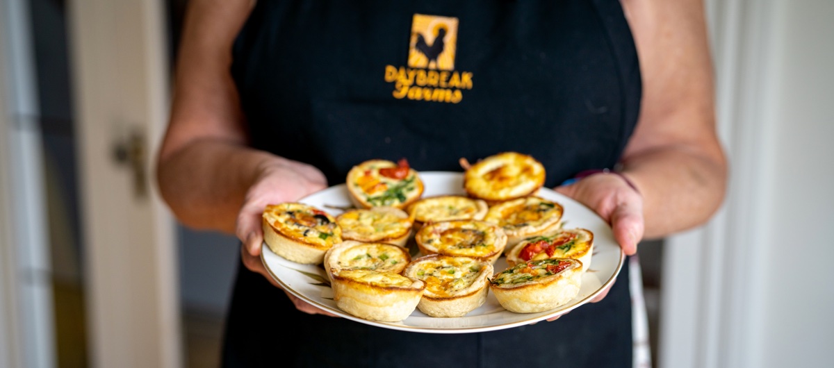  pie crust - image of mini quiche recipe - Daybreak Farms